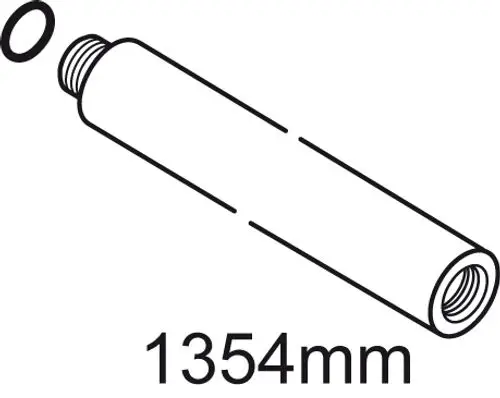 Brausestange in chromfarbener Ausführung, zylindrisch mit Gewinde. Markenlogo von Ideal Standard sichtbar. O-Ring im Bild dargestellt.